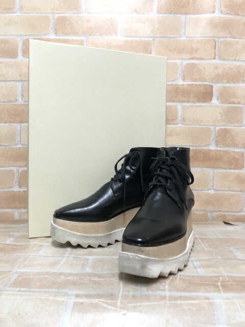 【中古】 箱有 STELLA McCARTNEY ステラマッカートニー Elyse Platform Boots ブラック 37 111444982|セレクト古着レプトン 店
