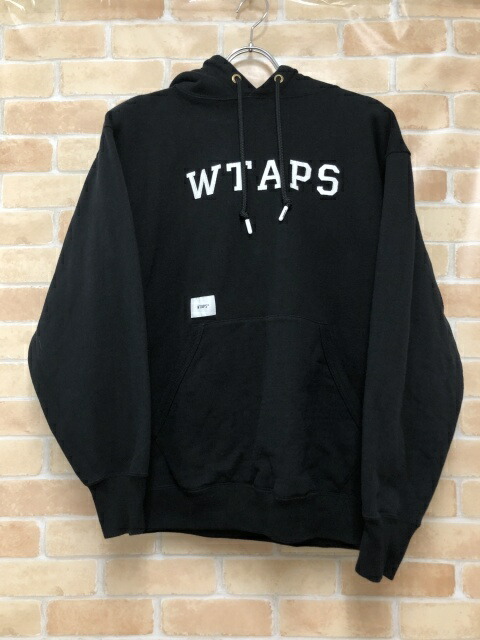 【中古】 WTAPS ダブルタップス ACADEMY HOODY COLLEGE 241ATDT-CSM04 黒いこと 01 111447857 パーカー-トップス