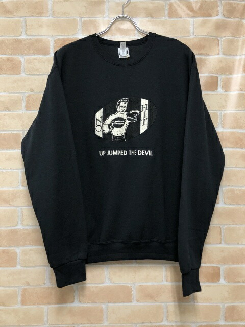 【中古】 引き舟有 WACKO MARIA ワコマリア CREW NECK SWEAT SHIRT UP JUMPED THE DEVIL 黒いこと M 111432779