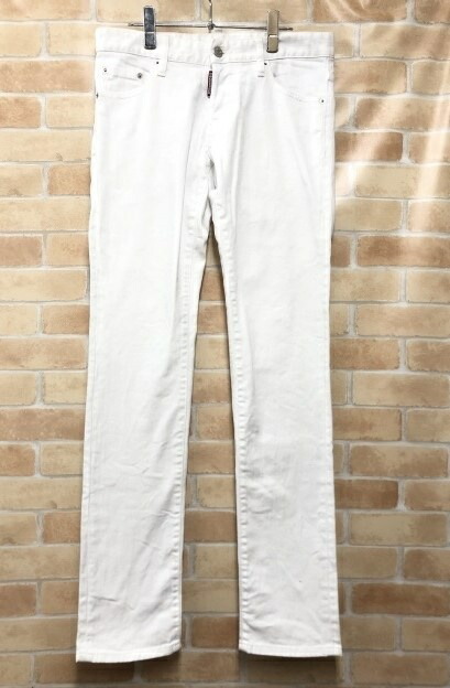 【中古】 DSQUARED2 ディースクエアード ストレートデニムパンツ 白いこと 44 111449983