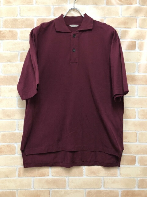 【中古】 AURALEE オーラリー スポーツシャツ A21SP01EK ぶどう酒赤いこと 3 111433047
