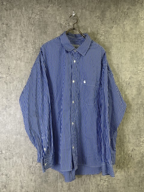 【中古】CARHARTT WIP ｶｰﾊｰﾄ L/S DRAKE SHIRT ﾄﾞﾚｲｸ ｼｬﾂ 長袖 ｽﾄﾗｲﾌﾟ ﾎﾜｲﾄ ﾌﾞﾙｰ L 33960060