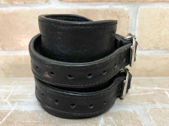 【中古】 CHROME HEARTS クロムハーツ DOUBLE RR ダブルロック なめし革腕輪   111431022