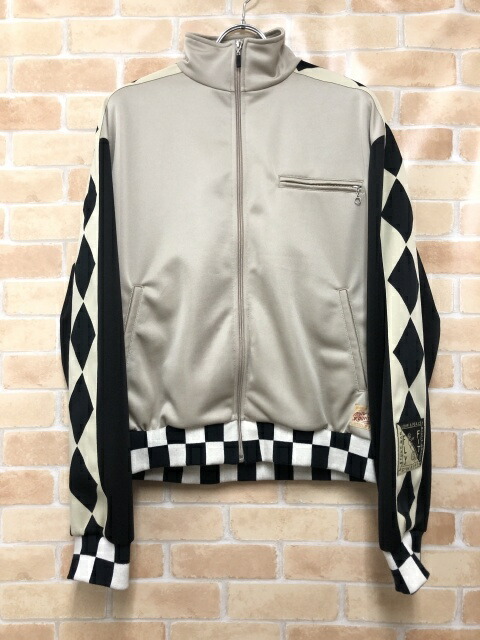 【中古】 KAPITAL かしら文字 Smooth Jersey Cafe Racer Truck Jacket K2512LC812 ベージュ×黒いこと 3 111452744 メンズファッション-コート・ジャケット