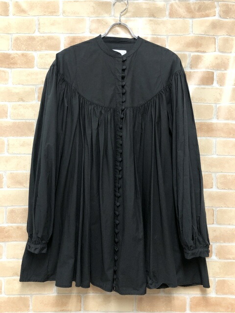 【中古】 JOSLIN ジョスリン 21AW オーガニックコットン スモックミニワンピース 黒いこと 6 111445001