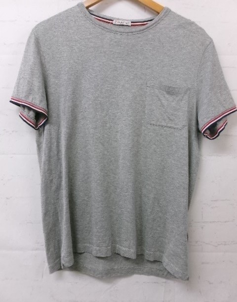 【中古】MONCLER ﾓﾝｸﾚｰﾙ 半袖ｶｯﾄｿｰ ﾌﾛﾝﾄﾎﾟｹｯﾄ ｸﾞﾚｰ M 991894104