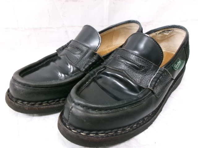 【中古】paraboot ﾊﾟﾗﾌﾞｰﾂ ﾗﾝｽ ﾛｰﾌｧｰ ﾚｻﾞｰ ｽｴｰﾄﾞｺﾝﾋﾞ 異原料品MIX  ﾌﾞﾗｯｸ 3 1/2 F 991919382