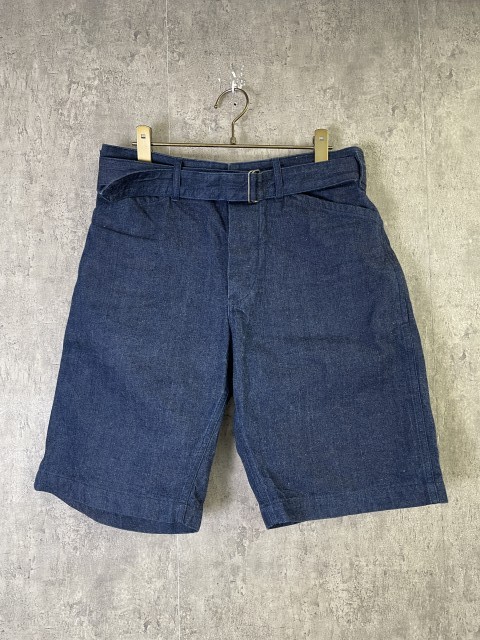 【中古】COMOLI ｺﾓﾘ ﾍﾞﾙﾃｯﾄﾞ ﾃﾞﾆﾑ ｼｮｰﾄ ﾊﾟﾝﾂ ﾊｰﾌ 日本製 ｲﾝﾃﾞｨｺﾞ M 33973435