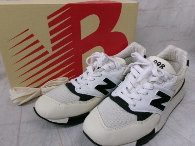 【中古】箱有 new balance ﾆｭｰﾊﾞﾗﾝｽ ｽﾆｰｶｰ U998 WHITE(TI) U998TI ﾍﾞｰｼﾞｭ/ﾌﾞﾗｯｸ 26.5珊 991918472