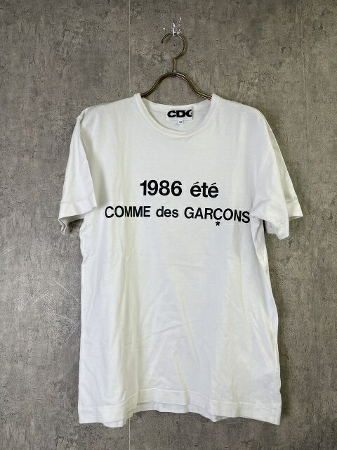 【中古】CDG ｼｰﾃﾞｨｰｼﾞｰ 1986 TEE Tｼｬﾂ ﾛｺﾞ 半袖 COMME des GARCONS ｺﾑﾃﾞｷﾞｬﾙｿﾝ ﾎﾜｲﾄ M 33970853