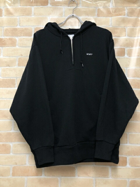 【中古】 WTAPS ダブルタップス ハーフジップパーカー 192ATDT-CSM23 ブラック 02 111455133｜セレクト古着レプトン　店