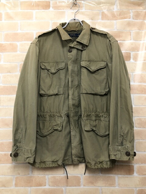 【中古】 POLO RALPH LAUREN ポロラルフローレン ミリタリージャケット カーキ M 111454379|セレクト古着レプトン 店