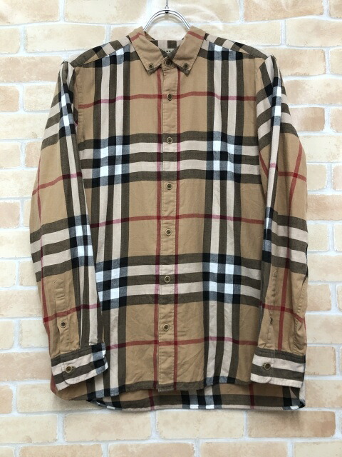 【中古】 Burberry バーバリー 長袖シャツ THTHAGAR129SAM ベージュ M 111455497|セレクト古着レプトン 店