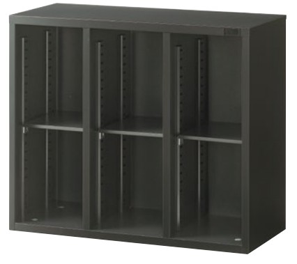 【送料無料】【ASKシリーズ】 3列オープン書庫 【オフィス家具/収納家具/キャビネット/書棚】 スチール書庫/事務室用/SOHO 完成品/日本製/ブラック色/黒