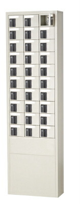 【送料無料】 30人用小物入れ【シリンダー内筒交換錠】 【日本製】【完成品】携帯電話保管庫 小物整理ロッカー/貴重品ロッカー スチールロッカー/財布ロッカー セミホワイト色/ 貴重品入れ　業務用　ロッカー 学校/病院/施設/工場