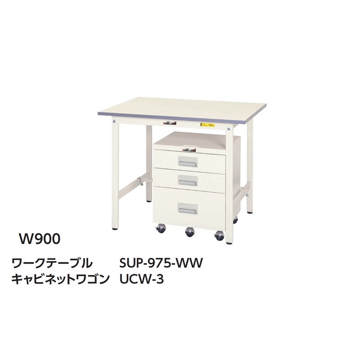 【送料無料/車上渡し】 【+キャビネットワゴンSet】 【SUP】W900×D750 高さH740タイプ/基本型 【均等耐荷重150kg】 法人様限定販売 作業台/ワークテーブル 工場備品/工場家具/作業所 お客様組立品 ヤマキン/YamaKin/業務用/事務用