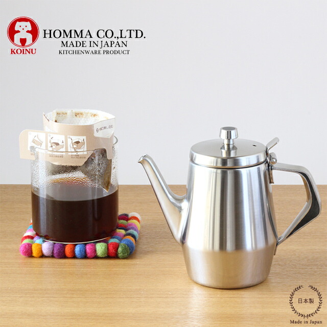 楽天市場 本間製作所 仔犬印 エルム ステンレスコーヒーポット 1人用 珈琲 370ml レトロ 雑貨のお店セレクト ペンギン