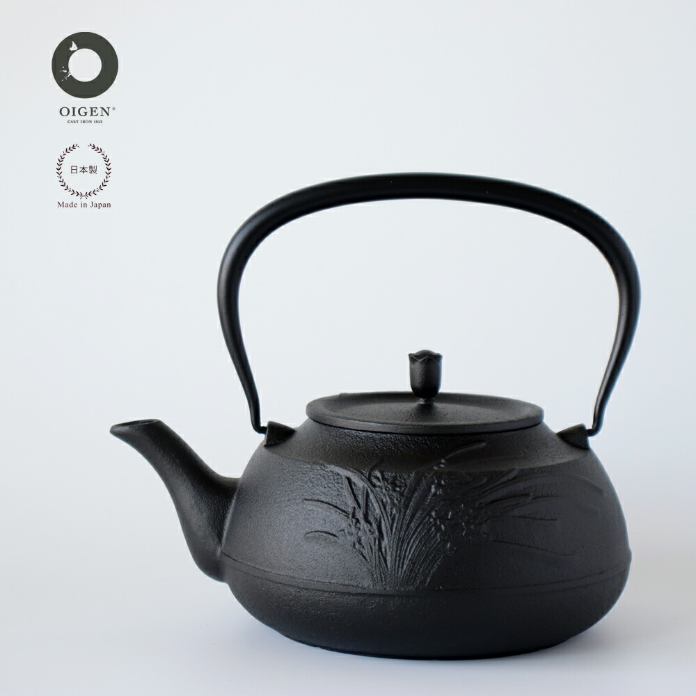 との　南部鉄器、及源 OIGENの急須 鉄瓶 茶道具 煎茶道具 楽天市場】【日本製】 及源鋳造 鉄瓶 水仙丸ツル（1.6L） H-229