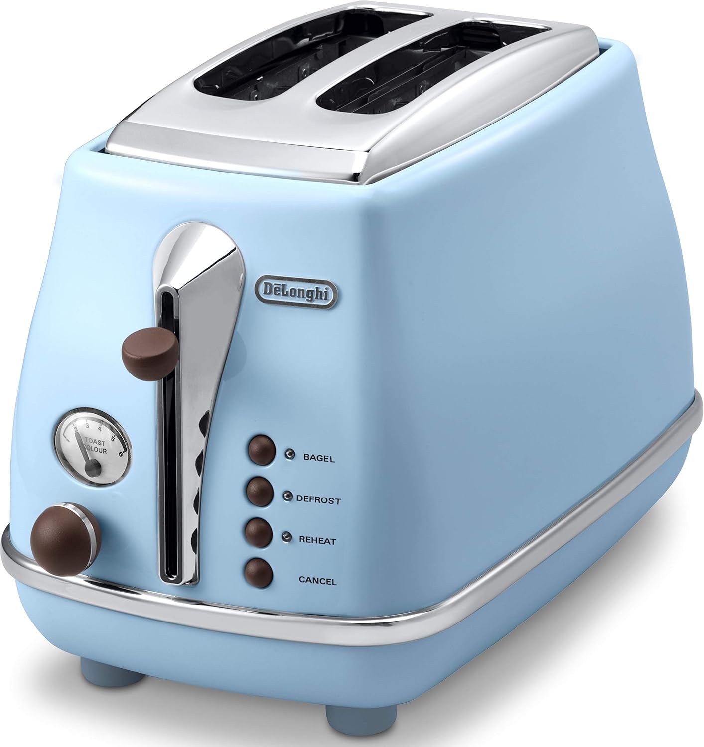 De\u0027Longhi (デロンギ) ポップアップトースター アイコナ・ヴィンテージ CTOV2003J-AZ 祝杯 食麺麭 片面焼き能力のある 4~10枚切り 焼き目合わせる6座標軸 埃よけ押しかぶせる嘱する 飾り気の無いお取りつくろう [アズーロブルー] デロンギファミリー書きとどめるで3年引き受ける