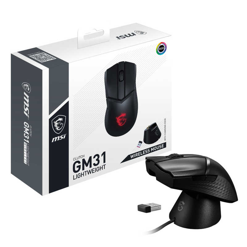 MSI Clutch GM31 Lightweight Wireless ゲーミングマウス MS619