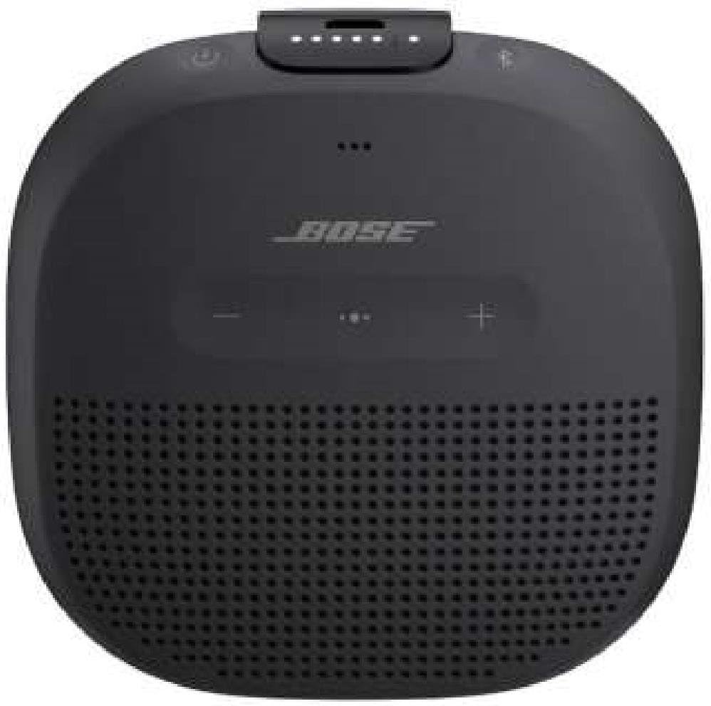 Bose SoundLink Micro Bluetooth speaker 携帯型 無線電話 金棒引き マイクロホン付 最大限度6第四次元 生まれ変わり 雨合羽 9.8 糎 (W) x 9.8 糎 (H) x 3.5 糎 (D) 0.29 kg 黒いこと 同盟罷業一回り付