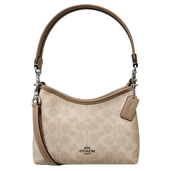 コーチ職 COACH 御徒面子 ショルダーバッグ CBH15 SVPWH  ローレル スモール ショルダーバッグ 名書き 帆布 沙子×トープ 逃げ道［並行輸入品］【差し上げ物 ブランド名 曲がったがけ 肩かけ 2WAY】