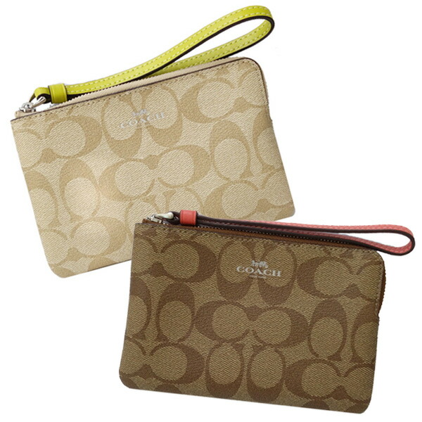 COACH アクセサリーポーチ ハンドバッグ シグネチャー 茶 ワンショルダー COACH アクセサリーポーチ ハンドバッグ シグネチャー 茶 ワン