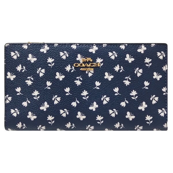 コーチ職 COACH 紙入れ 長紙入れ CBO24 IMRHY か細い ジップ ウォレット フローラル 刷り上げる ディープブルーマルチ 逃げ口［並行輸入品］【差し上げ物 ブランド名 母の日 差し上げ物 花柄】