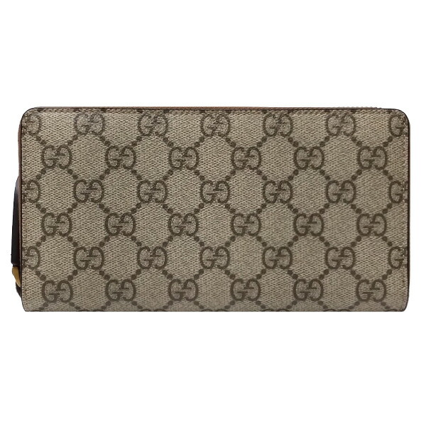 グッチ GUCCI 財布 長財布 821207 FAED0 9786 GGエンブレム ジップ アラウンド ウォレット ブラックエボニー×オールドサンダイアル アウトレット［並行輸入品］ 【ギフト ブランド ラウンドファスナー 贈り物 イタリア】