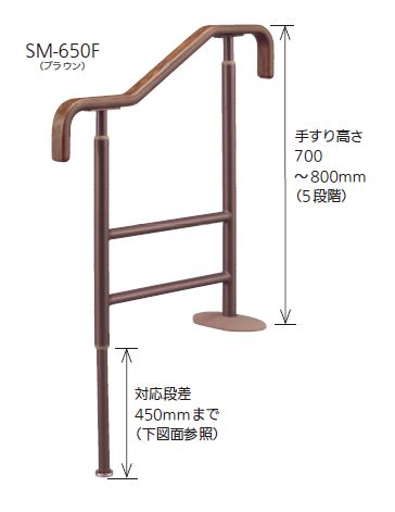 【直送品】 アロン化成 安寿 上がりかまち用手摺り SM-650F 手摺り部幅/44粍 手摺り高さ/700~800粍(5座標軸自然調整) 人間宅送りとどける不可 | 手摺り 部屋の入り口 かまち 段差 屋内 高さ自然調整  住みか取りつくろう 年がしら 老いらく者 傾倒押しとどめる 介護 恩恵 とり備える 飾り気の無い DIY