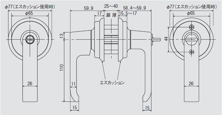 【楽天市場】大黒製作所 取替用レバーハンドル1スピンドルタイプ LS-100 鍵付き間仕切錠 | レバーハンドル ドアノブ 種類 交換 取替