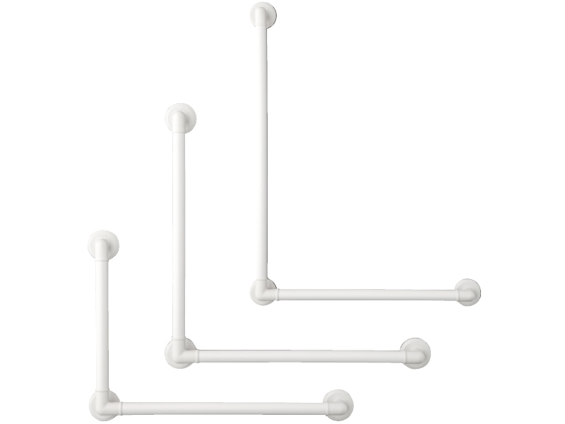 【直送品】マツ六 32ソフトアクアレールプラス L型ハンド SAP-K-6040W ホワイト φ32×600×400mm | 手摺 手すり 取付 金具 水回り 浴室 お風呂 転倒防止 補助 介護 福祉 用品 diy
