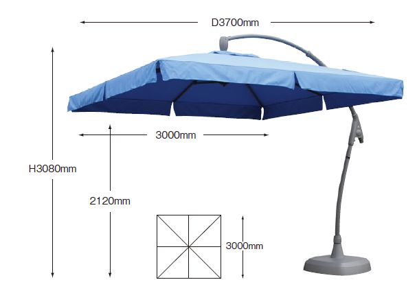 Select Tool Side Pole Umbrellas 300 Beige Garden Furniture 300 Beige Side Pole Umbrellas