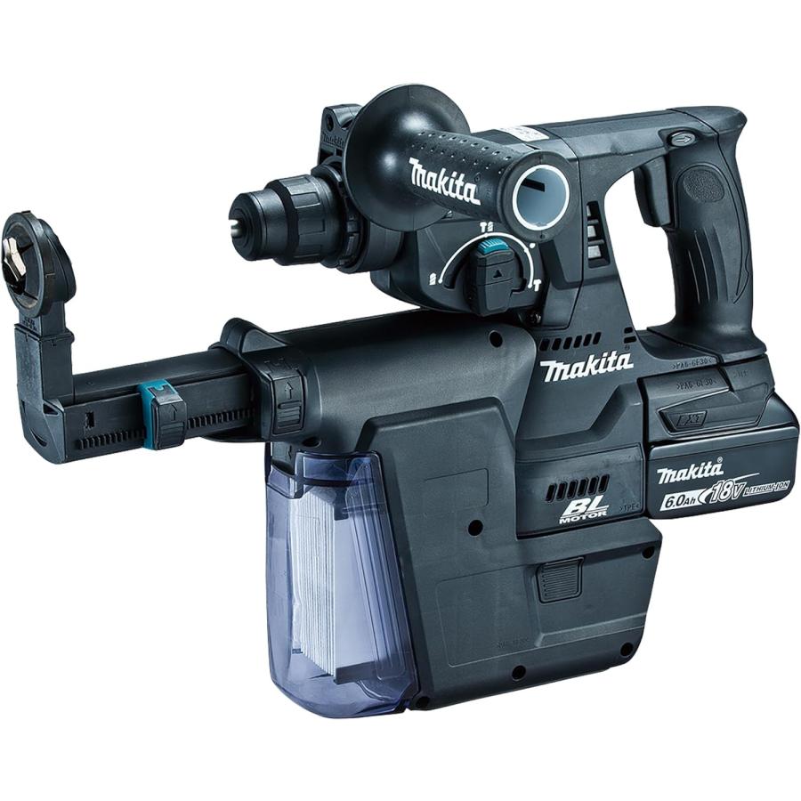 マキタ HR244DGXVB フルセット 黒 申し受ける式ハンマドリル 集じん取り合わせ付 18V 24粍 完全無欠 BL1860B 2個 申し受ける器 入れもの付き添い人 makita