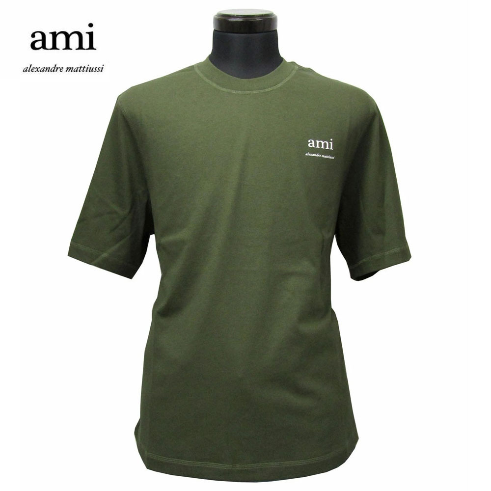 【関税込み】AMI Paris カーキ ボーダー Tシャツ 関税込み】AMI Paris カーキ ボーダー Tシャツ (AMI PARIS/T