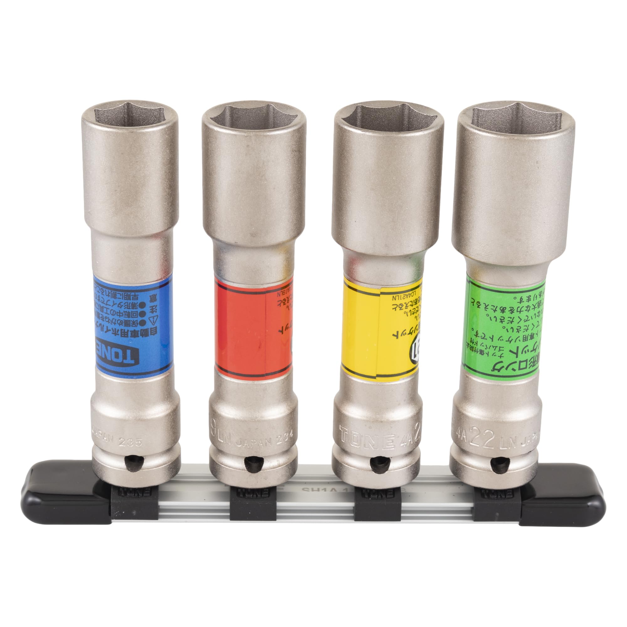 トネ(TONE) インパクト用薄形ロングホイルナットソケットセット(ホルダー付) HA404LN 差込角12.7mm(1/2") 内容4点|selectable