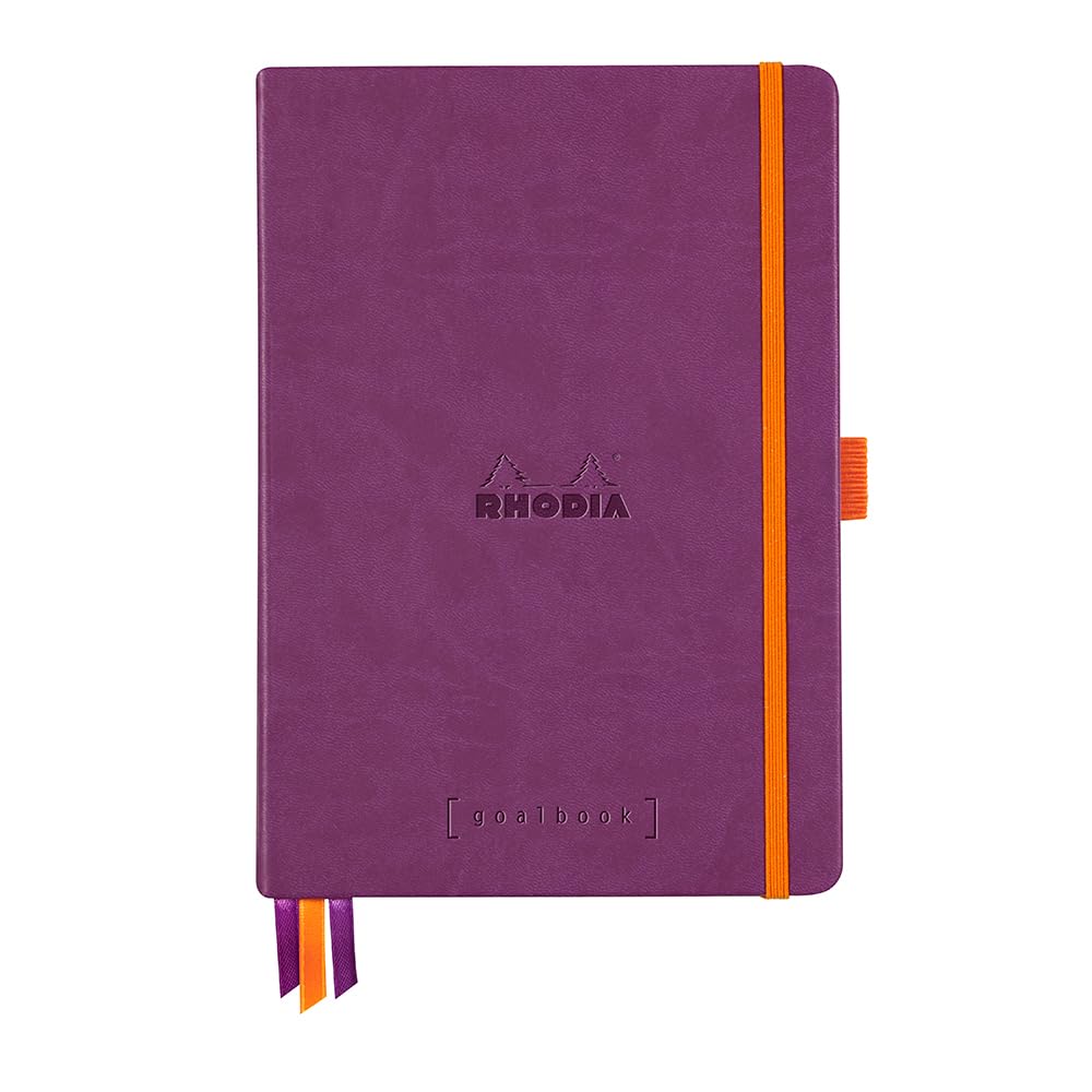 Rhodia ロディア ノート ハードカバー ゴールブック A5 ドット方眼罫 240ページ ジャーナル イタリア製合皮カバー パープル cf118780｜selectable