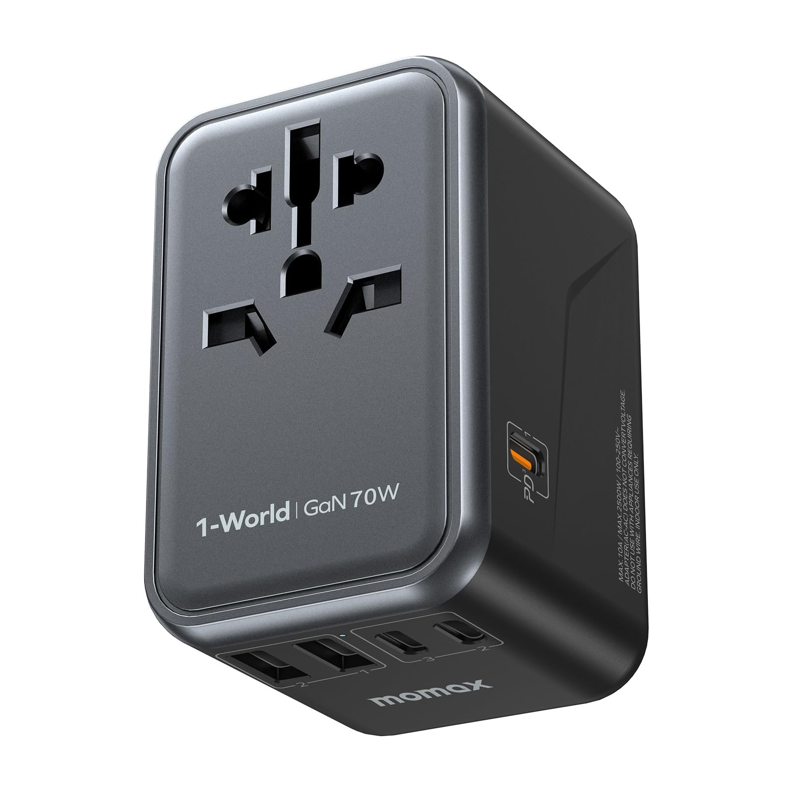 【70W 急速充電】MOMAX 変換プラグ PD 70W GaN 海外用 6台同時充電 3*USB-C PD & 2*USB-A QC &1*ACコンセント 海外コンセント C/BF/O/Aタイプ マルチ変換プラグ 全世界対応 ヨーロッパ/韓国/イギリス/アメリ|selectable