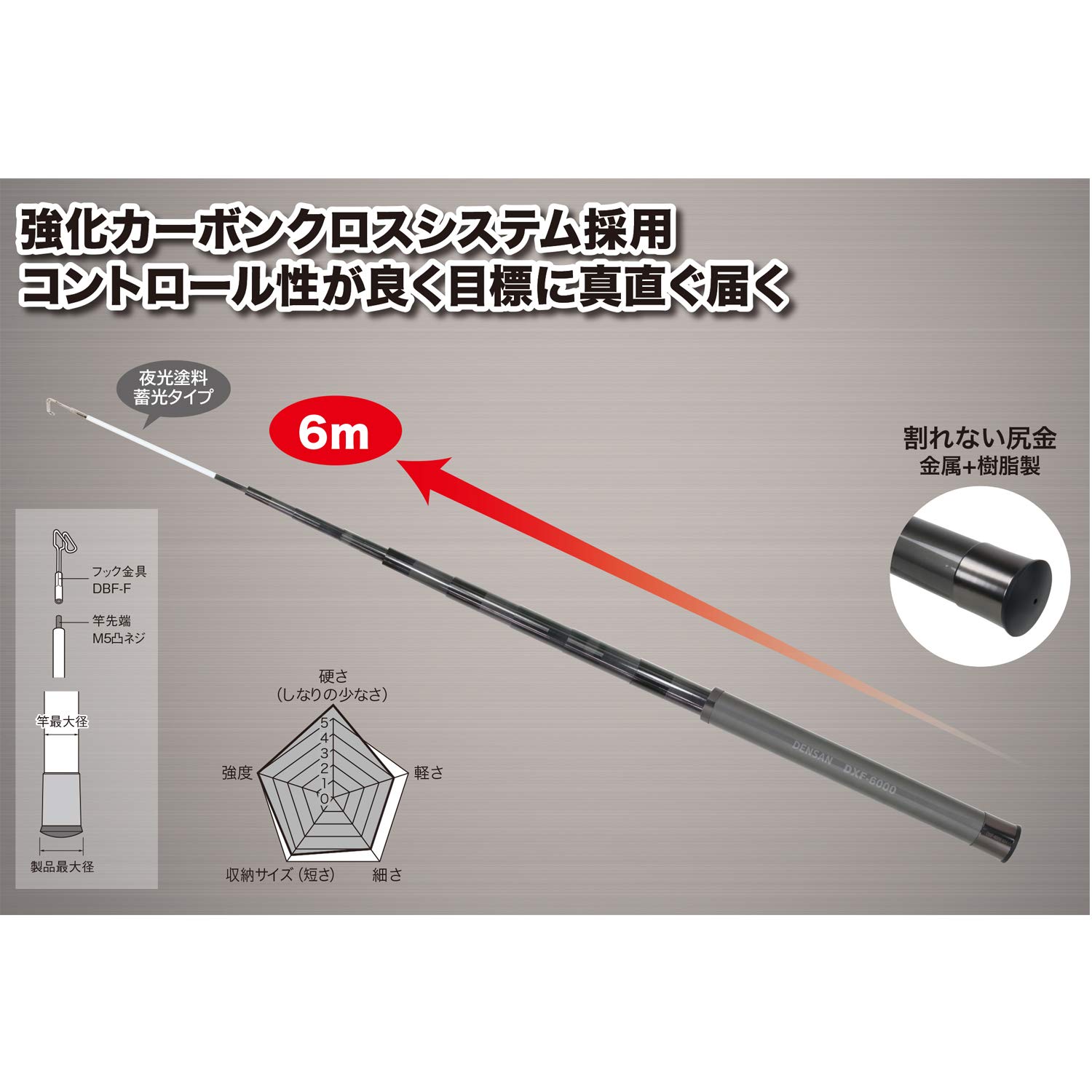 デンサン シルバーフィッシャー プラス 最長6m DXF-6000｜selectable