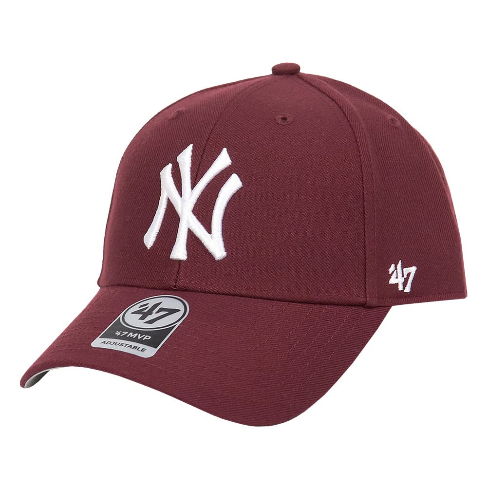 47 キャップ MVP メンズ レディース 帽子 ブランド MLB ニューヨーク・ヤンキース NY ロゴ ストリート 男女兼用 おしゃれ 野球帽 ベルクロ ダークマルーン ワインレッド 赤 一個｜selectable 8,318円