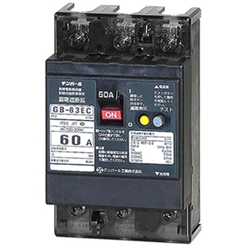 テンパール工業 Eシリーズ 経済タイプ 漏電遮断器 OC付 60A 15kW 63EC6030｜selectable