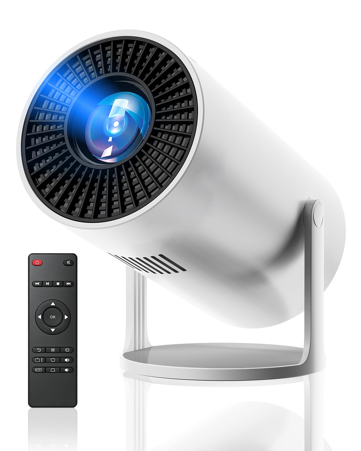 プロジェクター 家庭用 20000LM 自動台形補正 4K対応 プロジェクター 小型 天井投影 1080P Bluetooth5.4 HI-FIスピーカー内蔵 短距離投影 大画面 50%ズーム式 スタンド一体型 軽量 スマホ/パソコン/PS|selectable