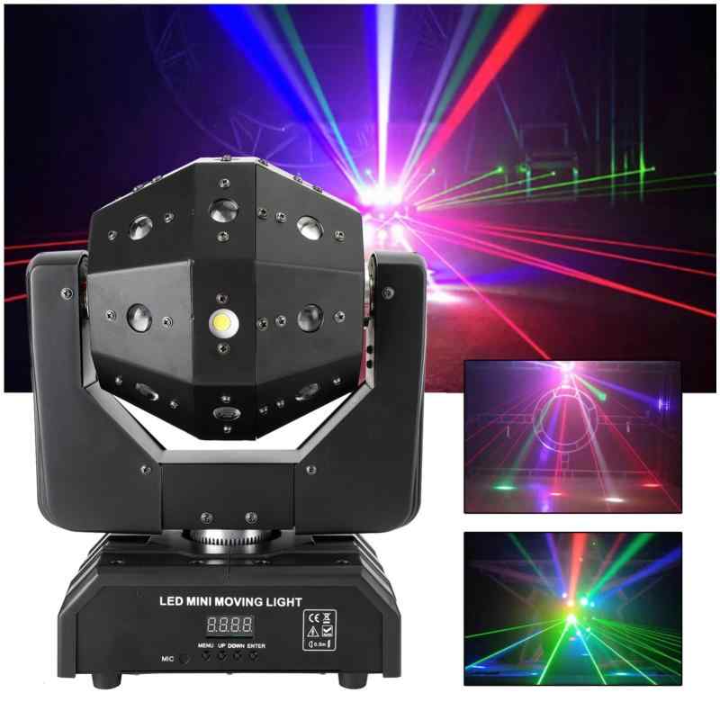 Frezon ムービングライト 120W ディスコライト 高輝度 RGBW 3in1 LED 舞台照明 DMX制御 耐熱性 耐摩耗性 4制御モード ステージ照明 ステージ照明 パーティーライト 音声反応 自動運転 ディスコ DJラ