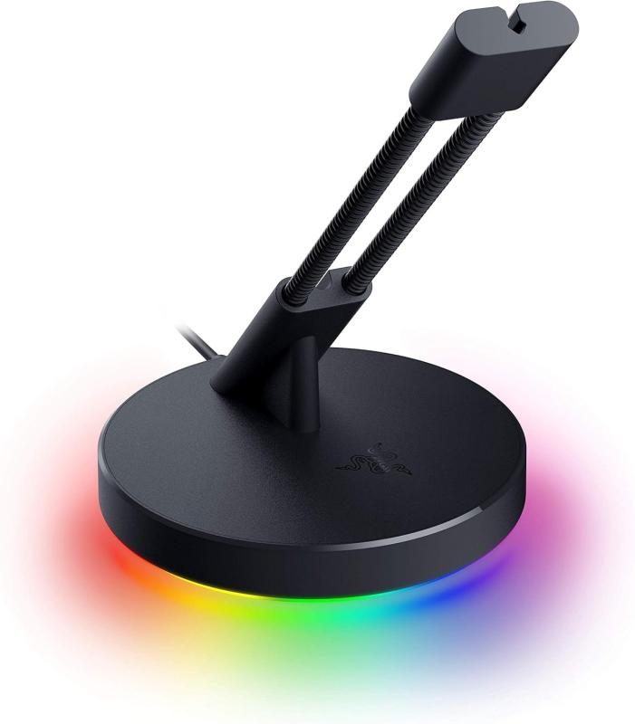 Razer Mouse Bungee V3 Chroma ゲーミングマウスコード ホルダー マウスバンジー クリップオン ケーブルキャッチ付きのスプリング式アーム Chroma RGB対応 錘入りの滑り止めベース RC21-01520100-R3M1 [