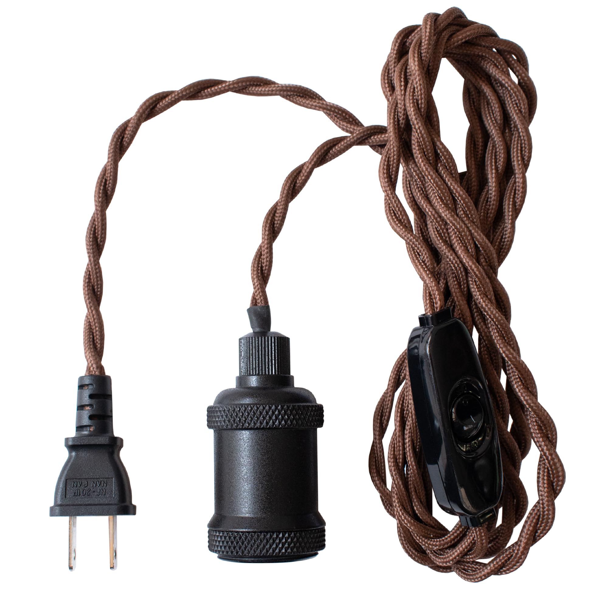 Ampoule ソケットライト コンセント式 E17 1灯 中間スイッチ付き ツイストコード マットブラック 電球別売 Rizatta リゼッタ|selectable