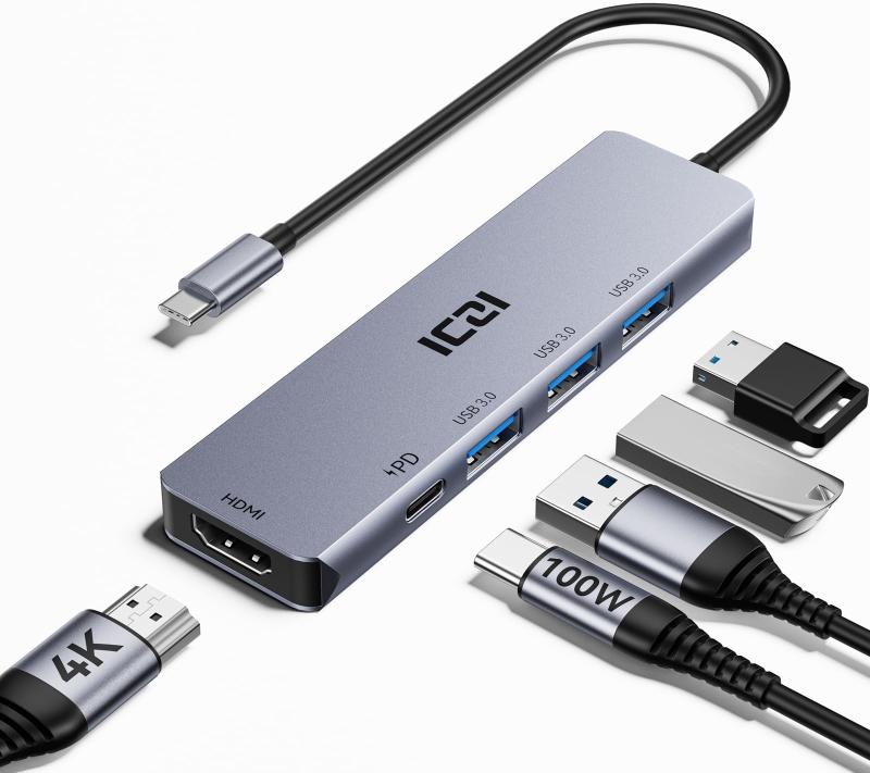 ICZI USB C ハブ 4K HDMI PD USB SD TF カードスロット for MacBook Air M1/Pro