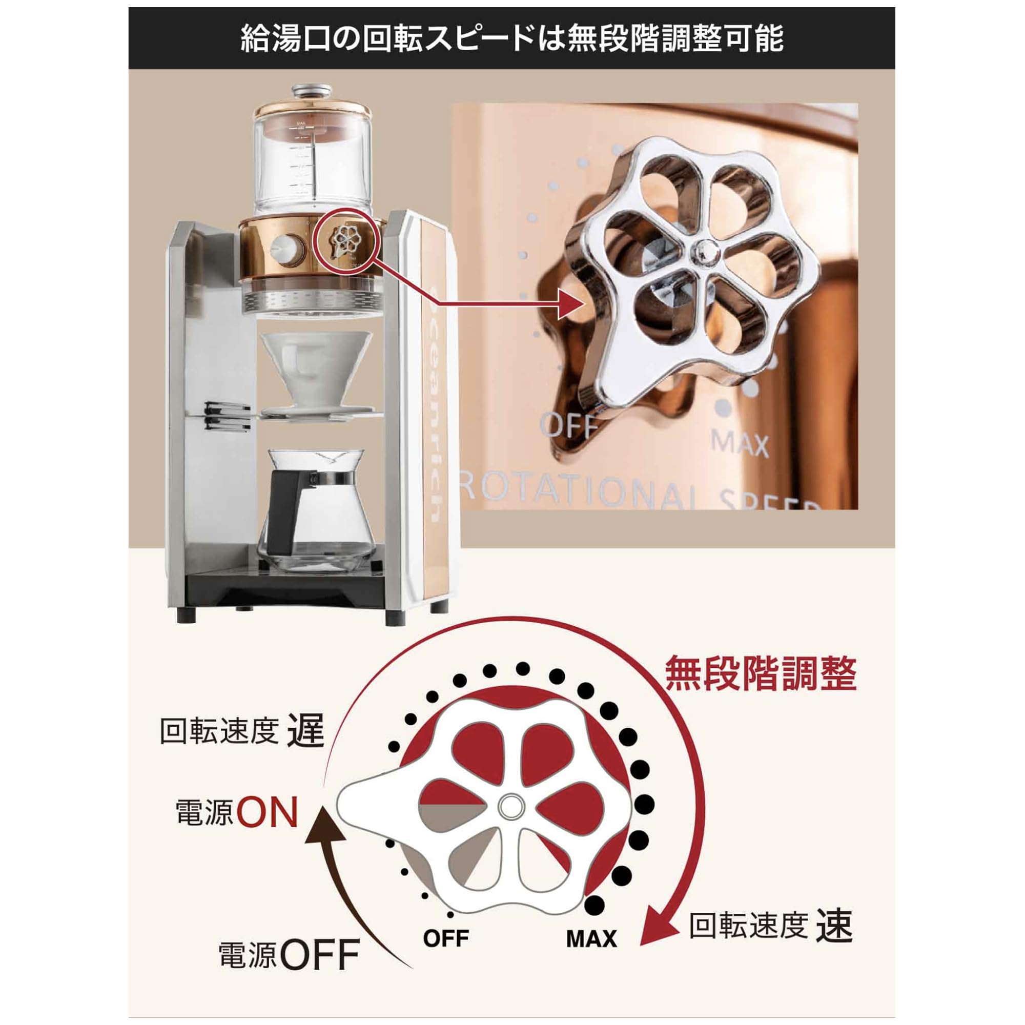 オーシャンリッチ 自動ドリップ コーヒーメーカー oceanrich PRO UQ-CT1GPB1 メタリック|selectable