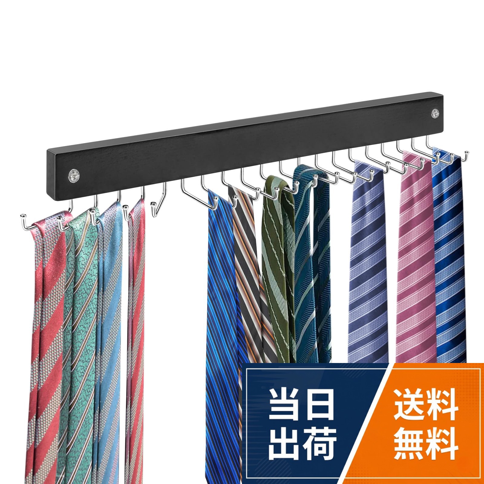 [Free shipping] Wall-mounted tie rack,Neckties,Belts, scarf hanger with 20 hooks,Neckties,Belts organizer.