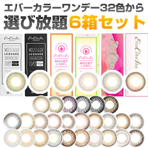 3405円 【公式ショップ】 エバーカラーワンデー カラコン 10枚入り全32カラー6箱SET