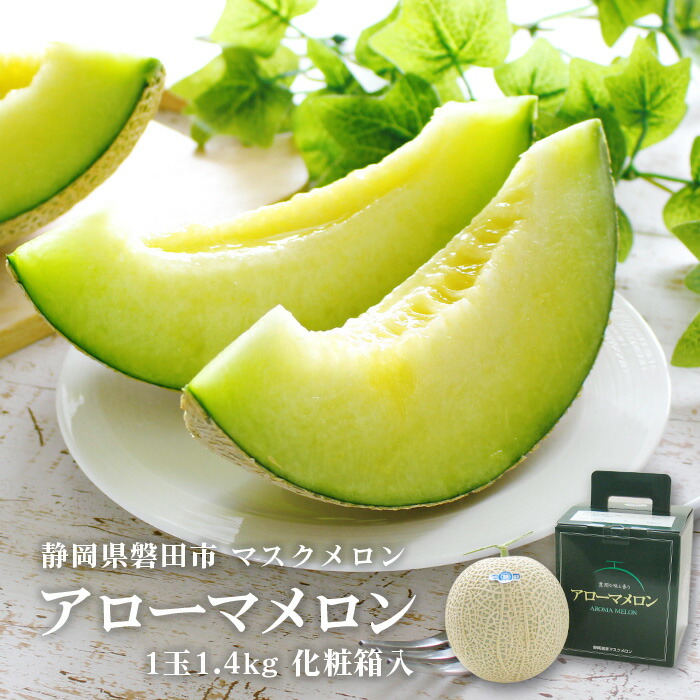 低農薬マスクメロン 静岡マスクメロン（アローマメロン）1.4kg 1玉 ［送料無料］化粧箱入 母の日・父の日・御中元ギフトに